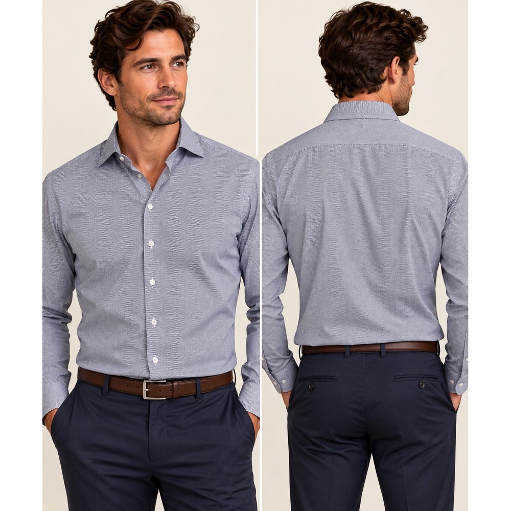 Sonrisa Fior di Cotone Shirt Mens 44 17.5 NWT Made Italy Cotton $355